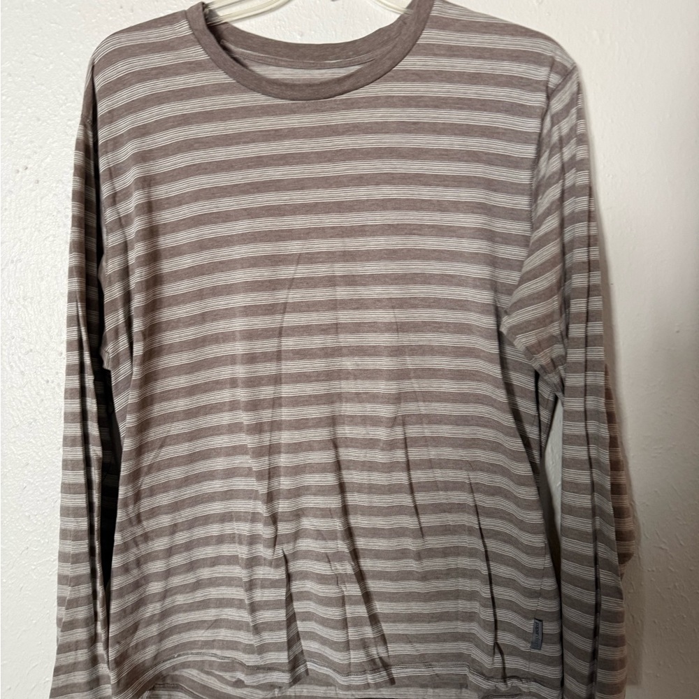 Paper Denim & Cloth Brown and Cream Striped Long Sleeve Shirt